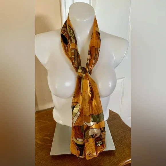 BEAUTIFUL PICASSO MULTI-COLOR SCARF. SO MANY WAYS TO WEAR THIS SCARF. - Picture 2 of 7